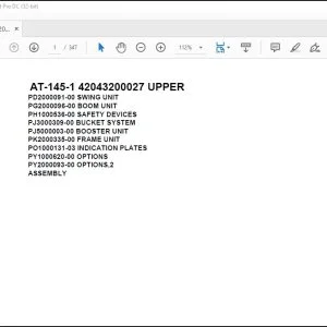Tadano Crane AT-145-1 42043200027 UPPER Spare Parts Catalog Manual - PDF DOWNLOAD