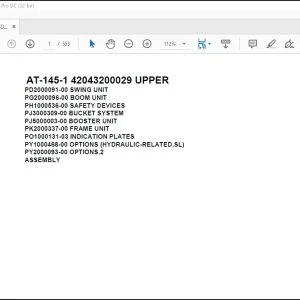 Tadano Crane AT-145-1 42043200029 UPPER Spare Parts Catalog Manual - PDF DOWNLOAD