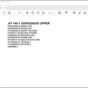 Tadano Crane AT-145-1 42043200030 UPPER Spare Parts Catalog Manual - PDF DOWNLOAD