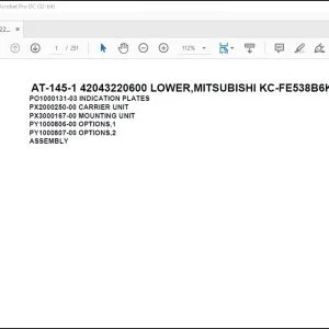 Tadano Crane AT-145-1 42043220600 LOWER Spare Parts Catalog Manual – PDF DOWNLOAD