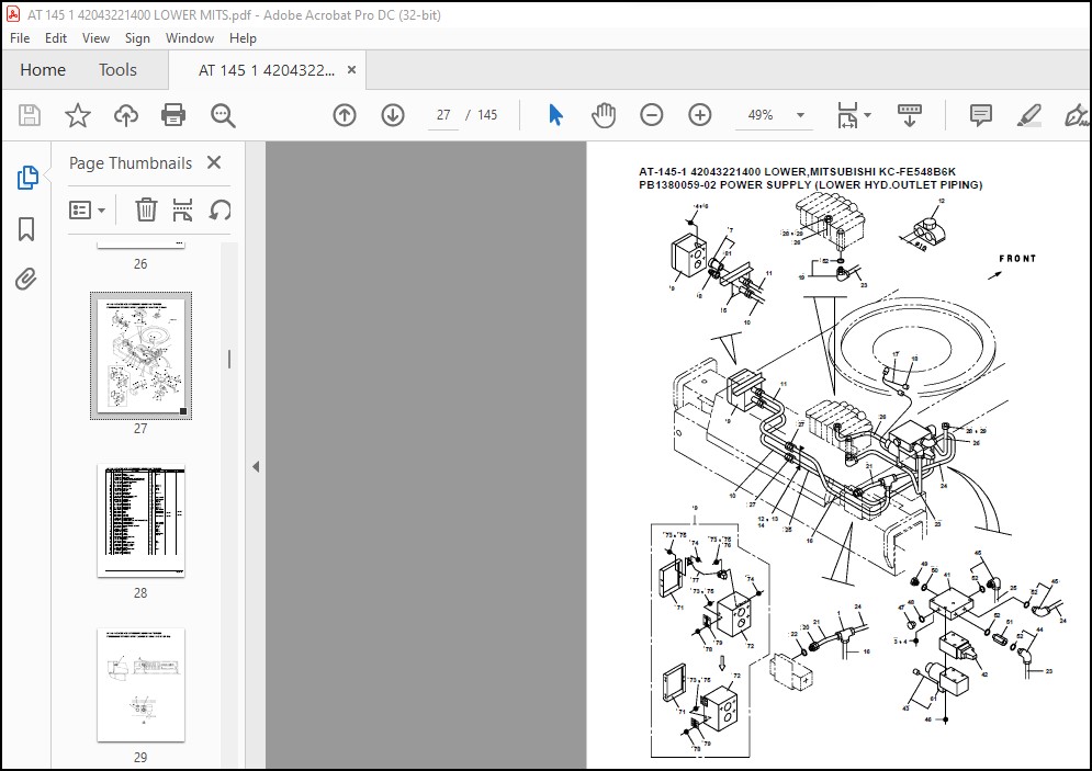 Tadano Crane AT-145-1 42043221400 LOWER Spare Parts Catalog Manual ...