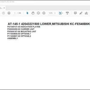 Tadano Crane AT-145-1 42043221500 LOWER Spare Parts Catalog Manual - PDF DOWNLOAD
