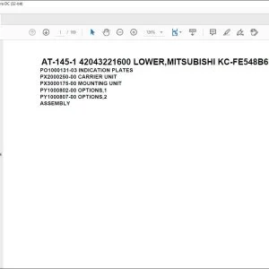 Tadano Crane AT-145-1 42043221600 LOWER Spare Parts Catalog Manual – PDF DOWNLOAD