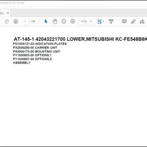 Tadano Crane AT-145-1 42043221700 LOWER Spare Parts Catalog Manual – PDF DOWNLOAD
