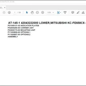 Tadano Crane AT-145-1 42043222000 LOWER Spare Parts Catalog Manual - PDF DOWNLOAD
