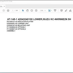 Tadano Crane AT-145-1 42043240100 LOWER Spare Parts Catalog Manual - PDF DOWNLOAD