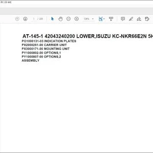 Tadano Crane AT-145-1 42043240200 LOWER Spare Parts Catalog Manual – PDF DOWNLOAD