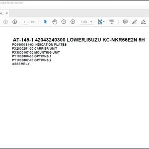 Tadano Crane AT-145-1 42043240300 LOWER Spare Parts Catalog Manual - PDF DOWNLOAD