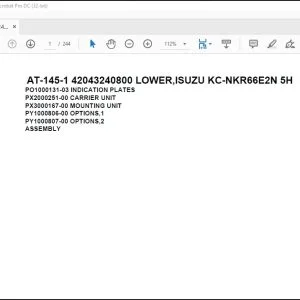 Tadano Crane AT-145-1 42043240800 LOWER Spare Parts Catalog Manual -  PDF DOWNLOAD