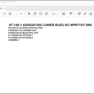 Tadano Crane AT-145-1 42043241300 LOWER Spare Parts Catalog Manual - PDF DOWNLOAD