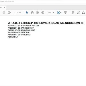 Tadano Crane AT-145-1 42043241400 LOWER Spare Parts Catalog Manual – PDF DOWNLOAD