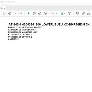 Tadano Crane AT-145-1 42043241600 LOWER Spare Parts Catalog Manual - PDF DOWNLOAD