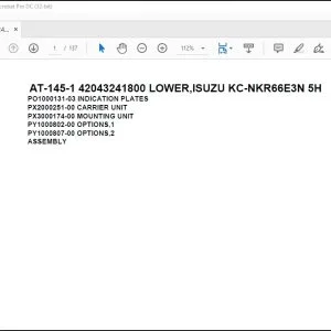 Tadano Crane AT-145-1 42043241800 UPPER Spare Parts Catalog Manual - PDF DOWNLOAD