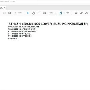 Tadano Crane AT-145-1 42043241900 LOWER Spare Parts Catalog Manual – PDF DOWNLOAD