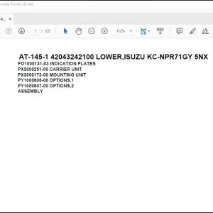 Tadano Crane AT-145-1 42043242100 LOWER Spare Parts Catalog Manual - PDF DOWNLOAD