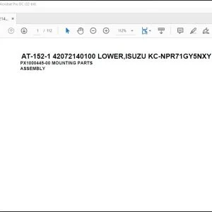 Tadano Crane AT-152-1 42072140100 LOWER,ISUZU KC-NPR71GY5NXY Parts Catalog Manual - PDF DOWNLOAD