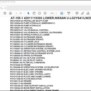 Tadano Crane AT-155-1 42011110300 LOWER,NISSAN U-LG2YS41/LW2S Parts Catalog Manual - PDF DOWNLOAD