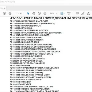 Tadano Crane AT-155-1 42011110400 LOWER,NISSAN U-LG2YS41 LW2S Parts Catalog Manual - PDF DOWNLOAD