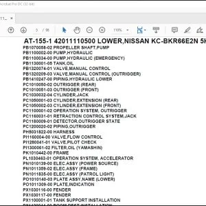 Tadano Crane AT-155-1 42011110500 LOWER,NISSAN KC-BKR66E2N 5HX Parts Catalog Manual - PDF DOWNLOAD