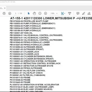 Tadano Crane AT-155-1 42011120300 LOWER,MITSUBISHI P->U-FE335BHZ Spare Parts Catalog Manual - PDF DOWNLOAD