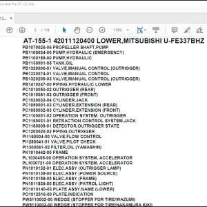 Tadano Crane AT-155-1 42011120400 LOWER,MITSUBISHI U-FE337BHZ Parts Catalog Manual - PDF DOWNLOAD