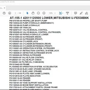 Tadano Crane AT-155-1 42011120500 LOWER,MITSUBISHI U-FE538B6K Parts Catalog Manual - PDF DOWNLOAD