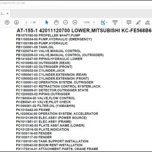 Tadano Crane AT-155-1 42011120700 LOWER,MITSUBISHI KC-FE568B6KA Parts Catalog Manual - PDF DOWNLOAD