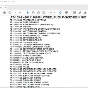 Tadano Crane AT-155-1 42011140200 LOWER,ISUZU P-NKR58E2N 5HX Parts Catalog Manual - PDF DOWNLOAD