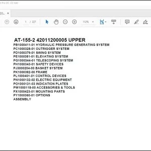 Tadano Crane AT-155-2 42011200005 UPPER Spare Parts Catalog Manual - PDF DOWNLOAD