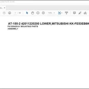 Tadano Crane AT-155-2 42011220200 LOWER,MITSUBISHI KK-FE53EB6KA1 Parts Catalog Manual - PDF DOWNLOAD