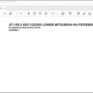 Tadano Crane AT-155-2 42011220300 LOWER,MITSUBISHI KK-FE53EBX6K1 Parts Catalog Manual - PDF DOWNLOAD