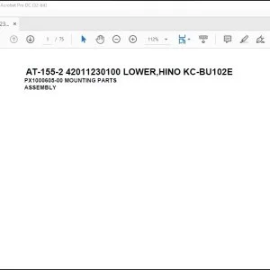 Tadano Crane AT-155-2 42011230100 LOWER,HINO KC-BU102E Spare Parts Catalog Manual - PDF DOWNLOAD
