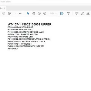 Tadano Crane AT-157-1 43002100001 UPPER Spare Parts Catalog Manual - PDF DOWNLOAD