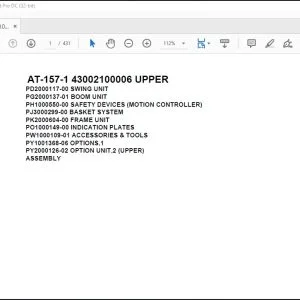 Tadano Crane AT-157-1 43002100006 UPPER Spare Parts Catalog Manual - PDF DOWNLOAD