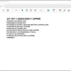 Tadano Crane AT-157-1 43002100011 UPPER Spare Parts Catalog Manual - PDF DOWNLOAD