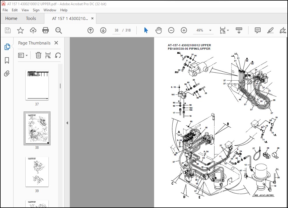 Tadano Crane AT-157-1 43002100012 UPPER Spare Parts Catalog Manual ...