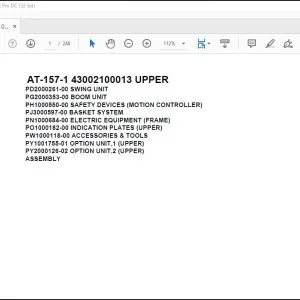 Tadano Crane AT-157-1 43002100013 UPPER Spare Parts Catalog Manual - PDF DOWNLOAD