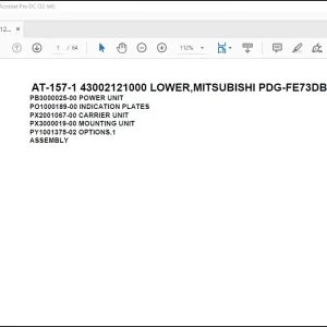 Tadano Crane AT-157-1 43002121000 LOWER,MITSUBISHI PDG-FE73DB 6KA4 Spare Parts Manual - PDF DOWNLOAD