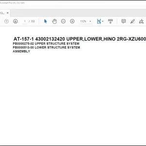 Tadano Crane AT-157-1 43002132420 UPPER,LOWER,HINO 2RG-XZU600E-TKFQX6 Parts Manual - PDF DOWNLOAD
