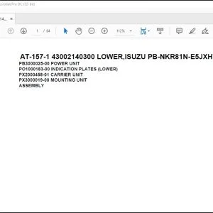 Tadano Crane AT-157-1 43002140300 LOWER,ISUZU PB-NKR81N-E5JXHY-B Parts Catalog Manual - PDF DOWNLOAD