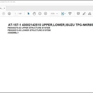 Tadano Crane AT-157-1 43002142515 UPPER,LOWER,ISUZU TPG-NKR85N-EJ5AHY-M Parts Manual - PDF DOWNLOAD