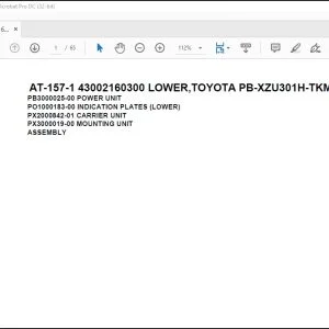 Tadano Crane AT-157-1 43002160300 LOWER,TOYOTA PB-XZU301H-TKMQS6 Parts Catalog Manual - PDF DOWNLOAD