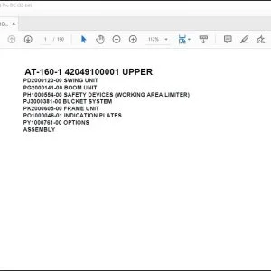 Tadano Crane AT-160-1 42049100001 UPPER Spare Parts Catalog Manual - PDF DOWNLOAD
