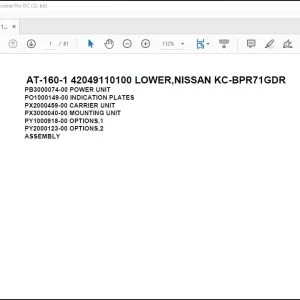 Tadano Crane AT-160-1 42049110100 LOWER,NISSAN KC-BPR71GDR Spare Parts Catalog Manual - PDF DOWNLOAD