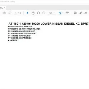 Tadano Crane AT-160-1 42049110200 LOWER,NISSAN DIESEL KC-BPR72GDR Parts Catalog Manual - PDF DOWNLOAD