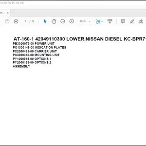 Tadano Crane AT-160-1 42049110300 LOWER,NISSAN DIESEL KC-BPR71GDR Parts Catalog Manual - PDF DOWNLOAD