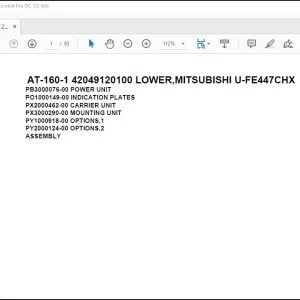 Tadano Crane AT-160-1 42049120100 LOWER,MITSUBISHI U-FE447CHX Spare Parts Catalog Manual - PDF DOWNLOAD