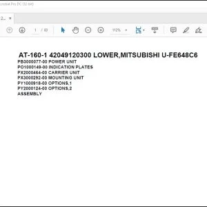 Tadano Crane AT-160-1 42049120300 LOWER,MITSUBISHI U-FE648C6 Spare Parts Catalog Manual - PDF DOWNLOAD