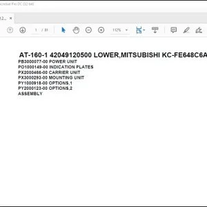 Tadano Crane AT-160-1 42049120500 LOWER,MITSUBISHI KC-FE648C6A Spare Parts Catalog Manual - PDF DOWNLOAD