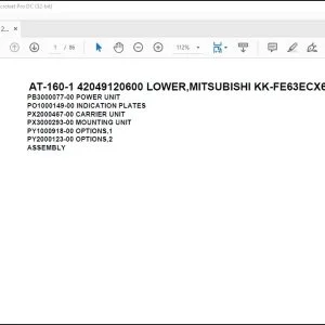Tadano Crane AT-160-1 42049120600 LOWER,MITSUBISHI KK-FE63ECX6A1 Spare Parts Catalog Manual - PDF DOWNLOAD